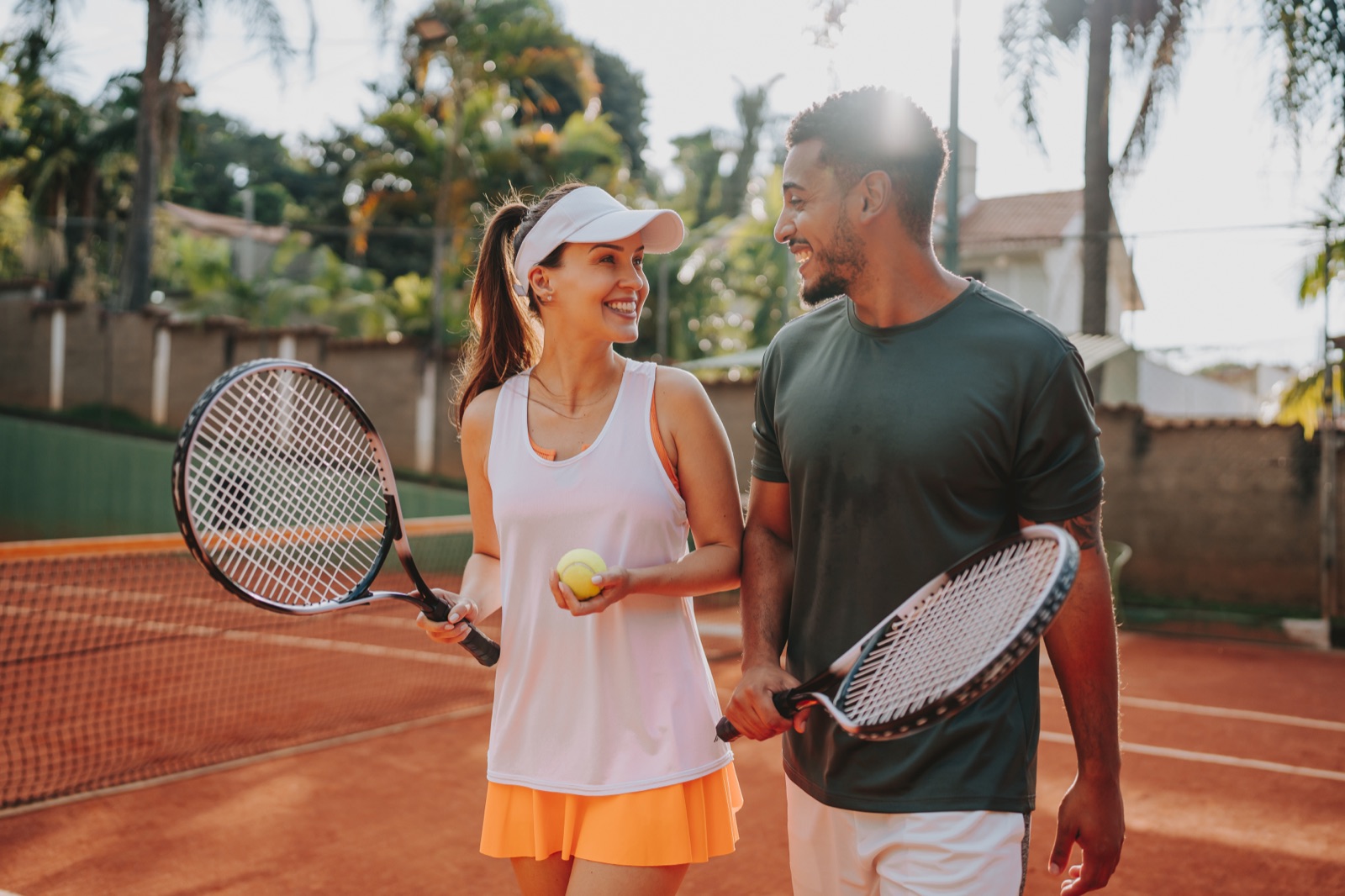 Couple back on the tennis court after recovering from an elbow injury